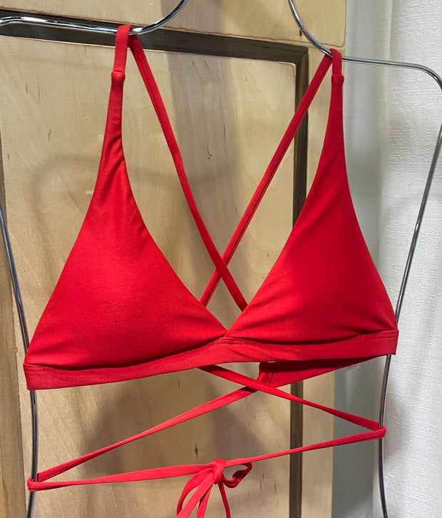 Banded Bikini Top Red